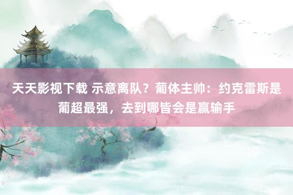 天天影视下载 示意离队？葡体主帅：约克雷斯是葡超最强，去到哪皆会是赢输手