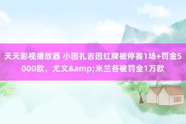 天天影视播放器 小因扎吉因红牌被停赛1场+罚金5000欧，尤文&米兰各被罚金1万欧